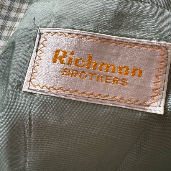 Vintage 70s 80s Richman Brothers Plaid Blazer Jacket Men Size 42R - Picture 6 of 8